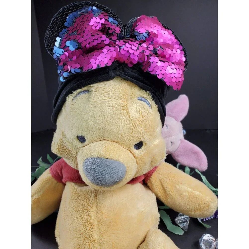 Minnie Mouse Ears Headband Hair Turban Sequins Ears Hair Bow Hair Accessories